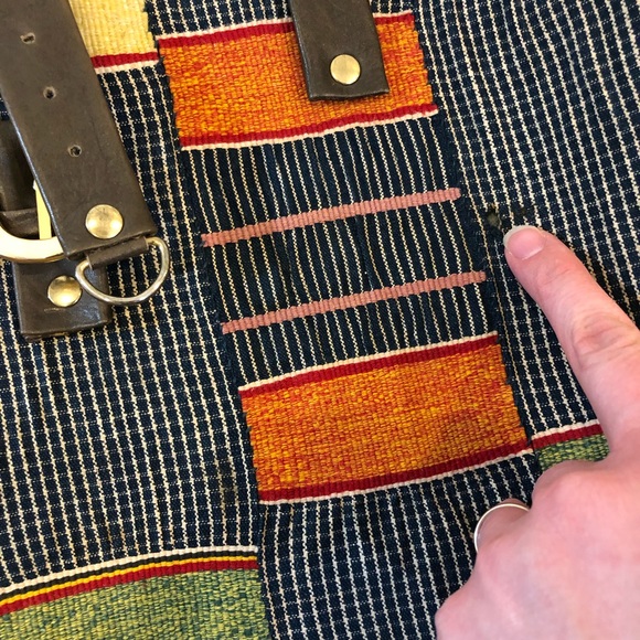 Kauli Handmade Leather & Patchwork Textile Shoulder Bag “the Reader Tote” Purse - Picture 7 of 8